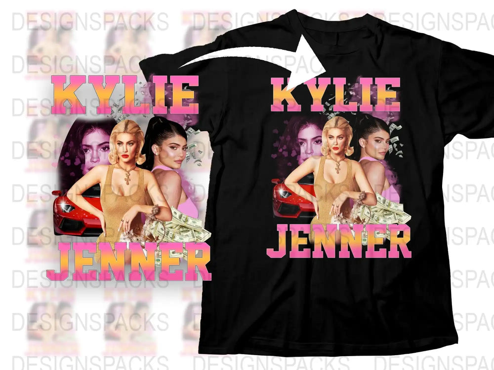 Kylie Jenner Inspired Graphic T-Shirt, Celebrity Fashion Tee, Pop Culture Casual Wear, Trendy Artist Shirt