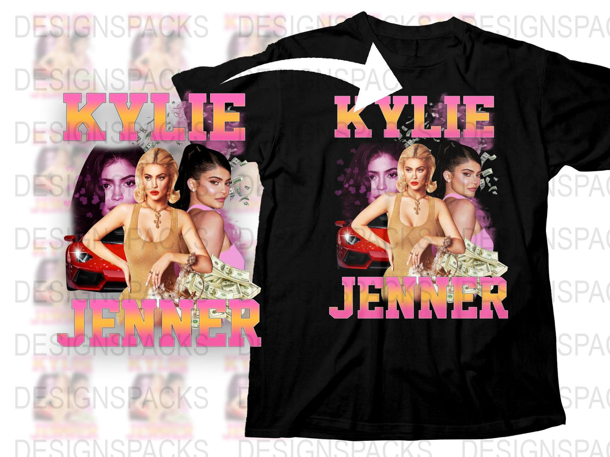 Kylie Jenner Inspired Graphic T-Shirt, Celebrity Fashion Tee, Pop Culture Casual Wear, Trendy Artist Shirt