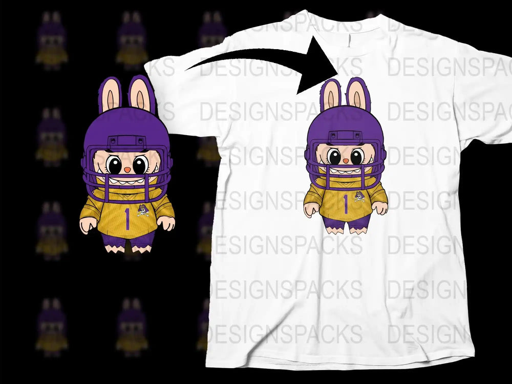 Cartoon Rabbit Football Player T-Shirt, Kids Sports Tee, Cute Animal Graphic Shirt, Youth Athletic Apparel, Unique Gift Idea