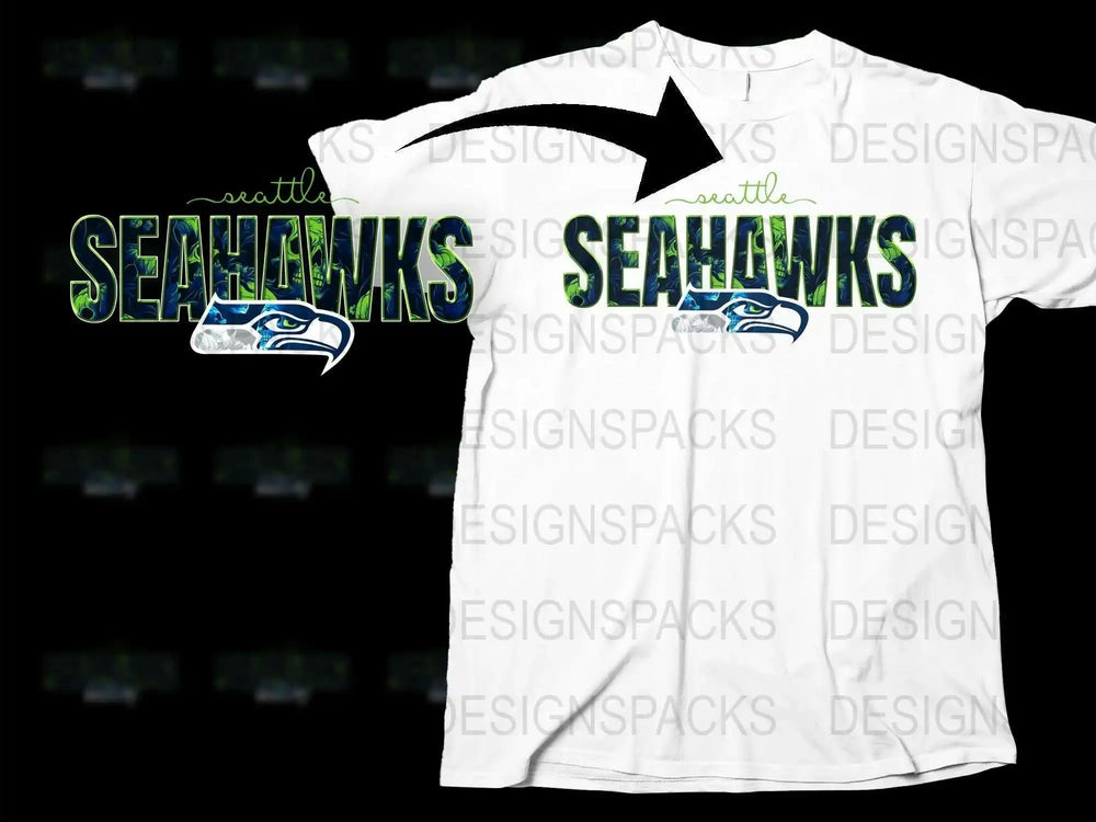 Seattle Seahawks T-Shirt, Football Fan Graphic Tee, Bold Team Colors, Sports Apparel
