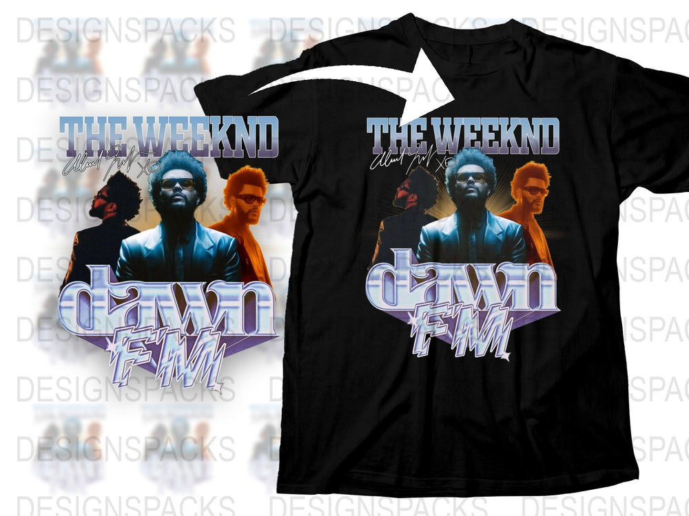 The Weeknd Dawn FM Inspired Graphic T-Shirt, Music Fan Merch, Black Unisex Tee, Cool Pop Culture Apparel