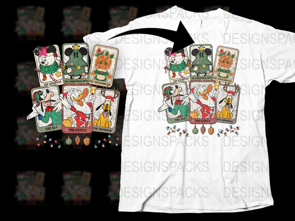 Vintage Tarot Card T-Shirt, Retro Santa Claus Graphic Tee, Festive Christmas Holiday Apparel, Unique Gift Idea