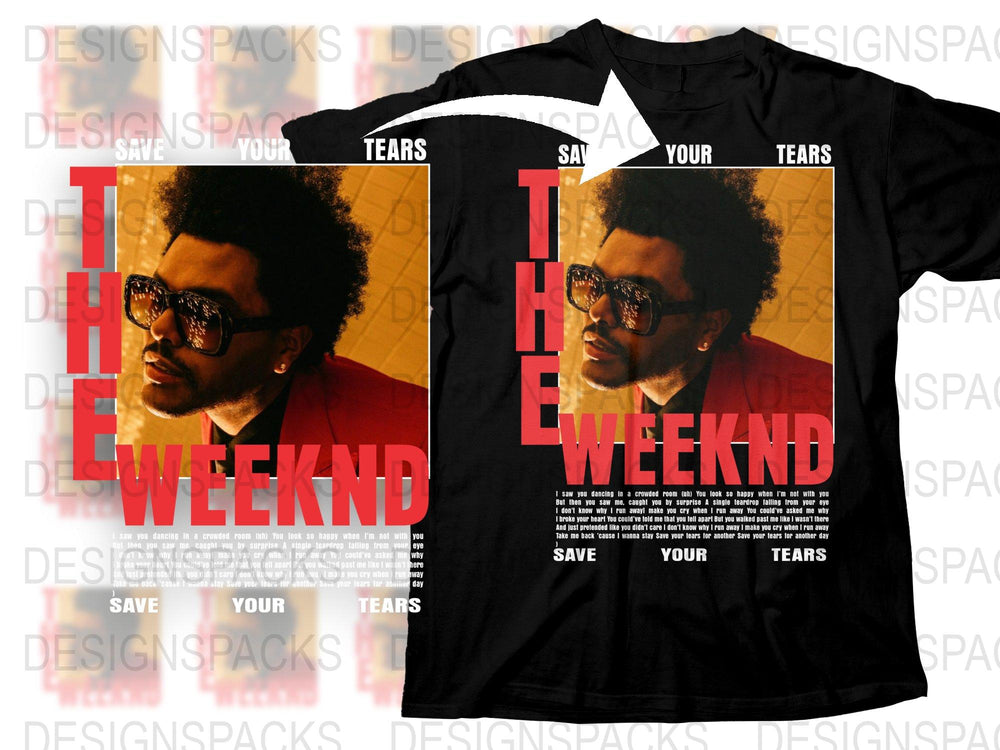 The Weeknd Save Your Tears Graphic T-Shirt, Unisex Music Artist Tee, Trendy Pop Culture Apparel, Fan Gift Idea