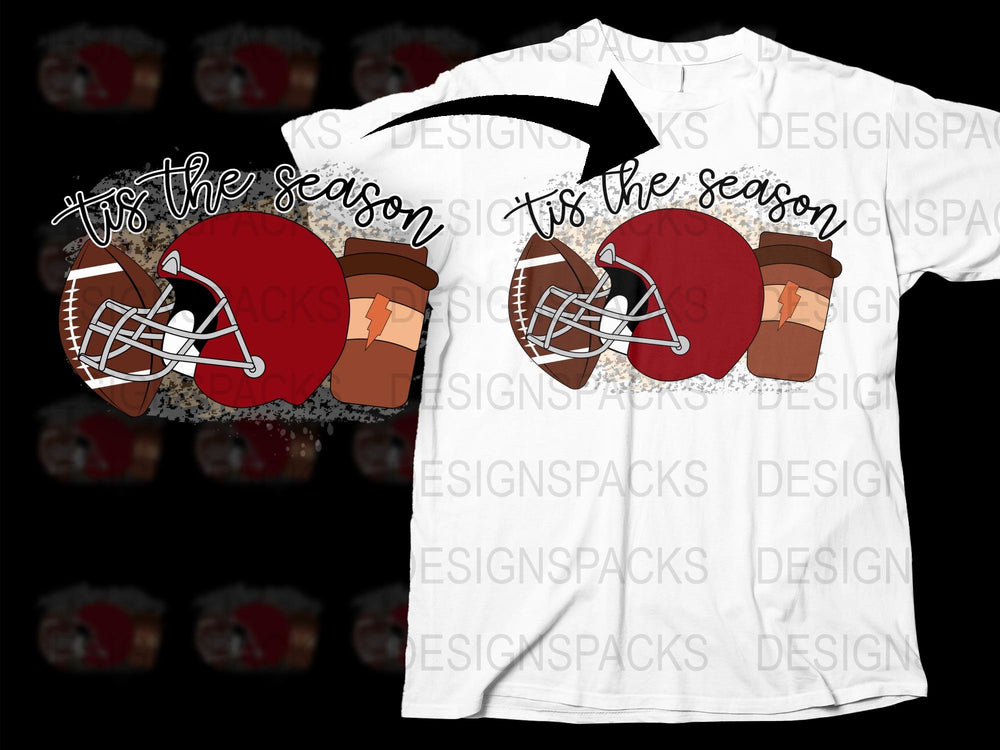 Festive Season Holiday T-Shirt, Red Ornament Design, Winter Coffee Cup Graphic Tee, Christmas Casual Wear