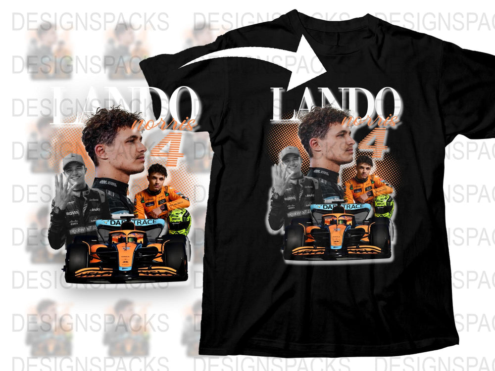 Lando Norris F1 Racing Graphic T-Shirt, McLaren Team Motorsport Fan Gear, Formula One Apparel, Casual Sports Tee