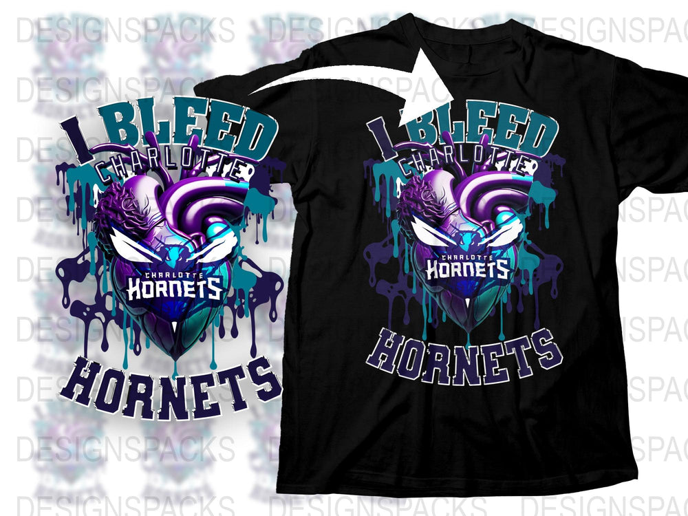 Charlotte Hornets T-Shirt, I Bleed Charlotte Graphic Tee, Basketball Fan Apparel, Sports Team Shirt