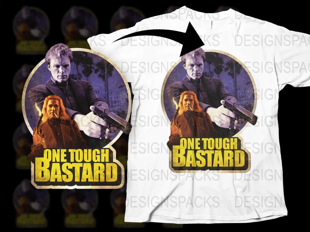 Vintage Action Movie T-Shirt, Retro Graphic Tee, One Tough Bastard Design, 90s Style, Collector's Item