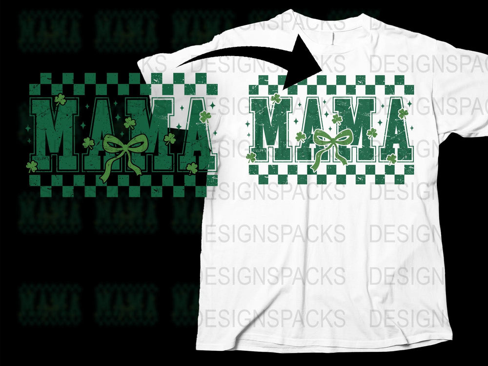 Mama Bear T-Shirt, Green Plaid, Women's Graphic Tee, Mother's Day Gift, Casual Mom Shirt