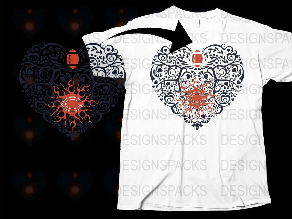 Gothic Heart T-Shirt, Black and White Filigree Design, Artistic Tee, Unique Moon Graphic, Unisex Fashion