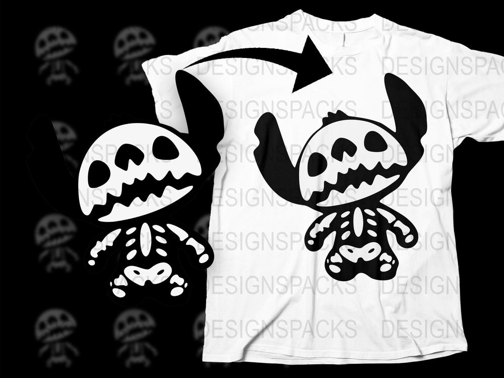 Spooky Skeleton Graphic T-Shirt, Halloween Costume Idea, Black and White, Trendy Skeleton Tee for All Ages