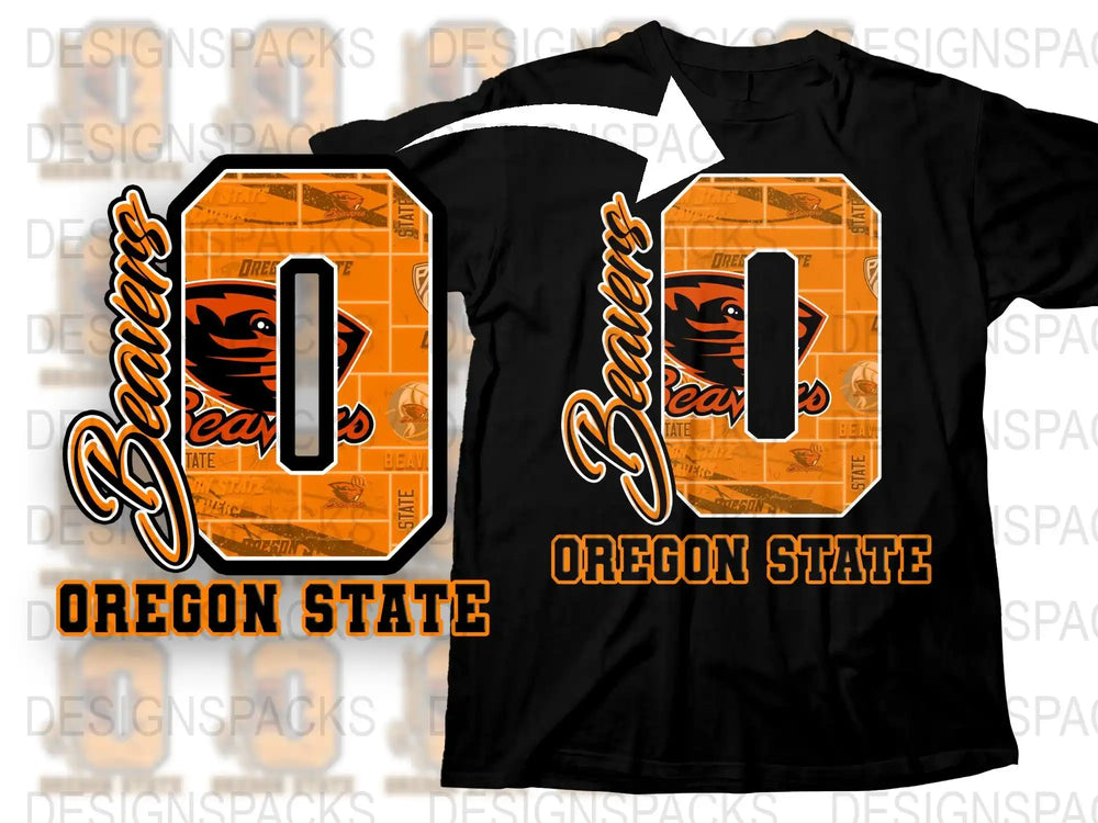 Oregon State Beavers Graphic T-Shirt, Black Orange Sports Tee, College Football Apparel, Fan Gift Idea