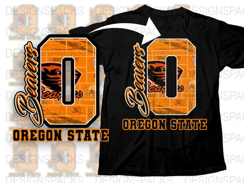 Oregon State Beavers Graphic T-Shirt, Black Orange Sports Tee, College Football Apparel, Fan Gift Idea
