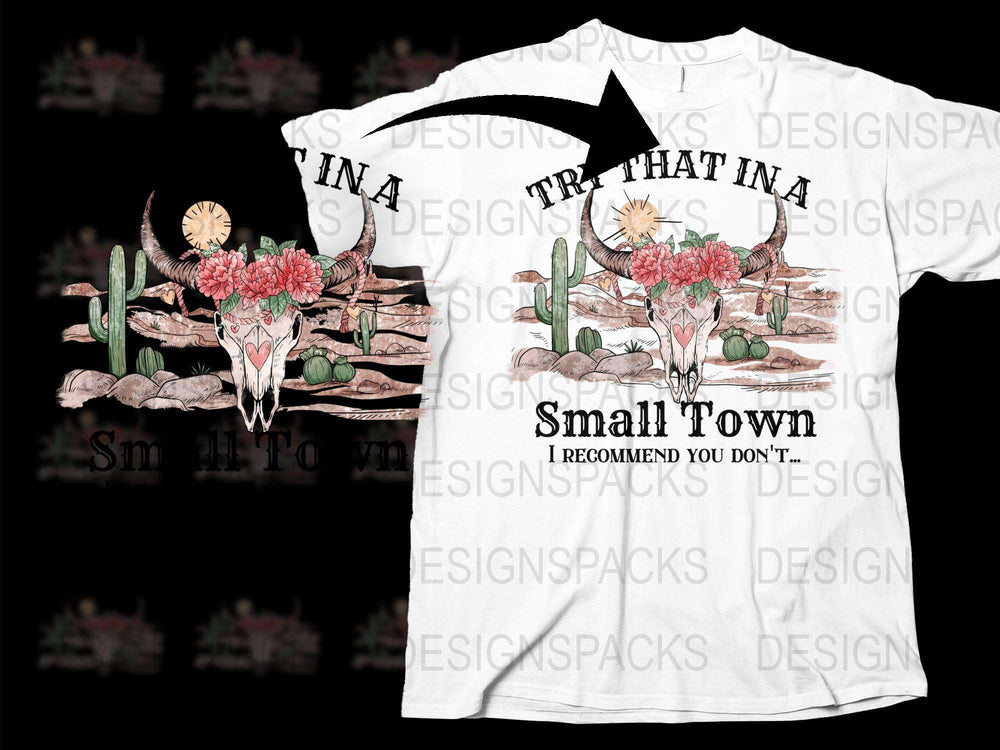 Rustic Floral Graphic T-Shirt, Small Town Quote, Vintage Style, Boho Chic, Unisex Clothing, Floral Tee