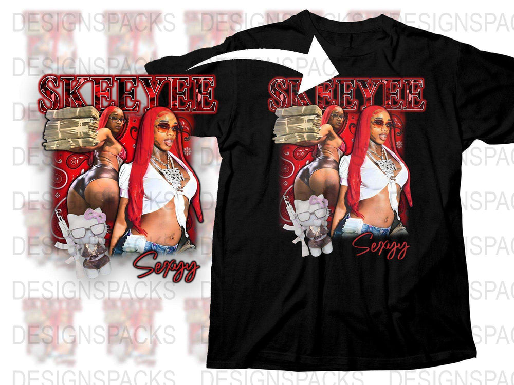 Hip Hop Fashion T-Shirt, Sexy Red Graphic Tee, Women's Urban Streetwear, Bold Artistic Design, Trendy Casual Wear