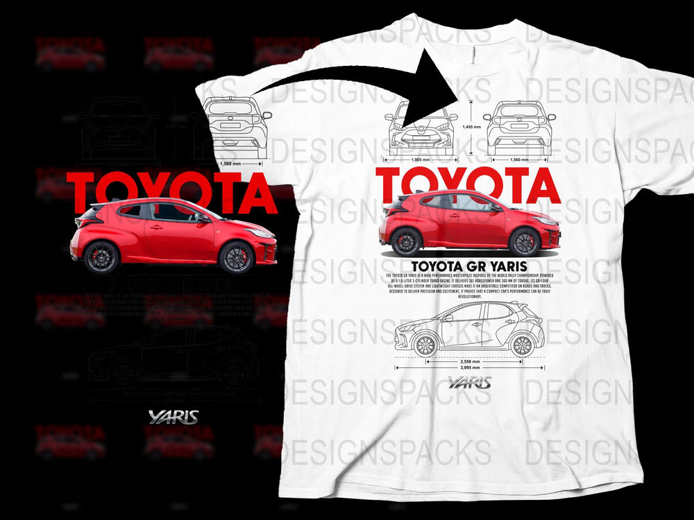 Toyota GR Yaris T-Shirt, Red Car Enthusiast Graphic Tee, Racing Apparel, Automotive Fashion, Unique Car Lover Gift