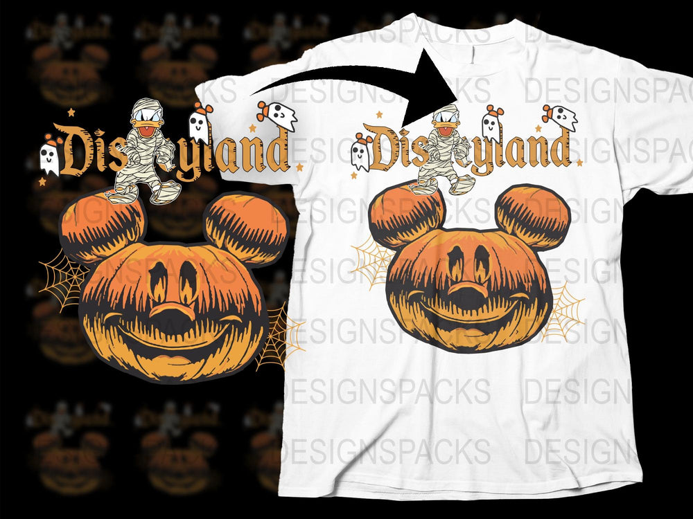 Halloween Pumpkin Mickey T-Shirt, Spooky Holiday Graphic Tee, Disney Inspired Casual Wear
