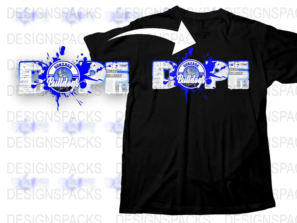 Men's Black T-Shirt with Bold Blue Paint Splash Graphic Design, Urban Style Tee