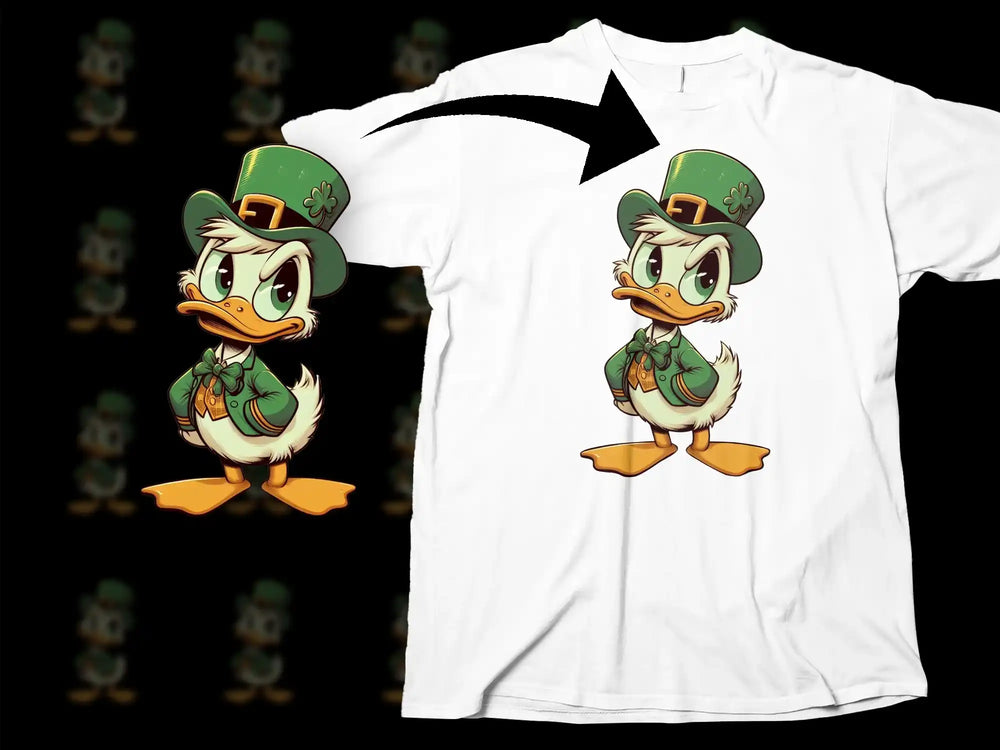 Green leprechaun duck character shamrock hat product type