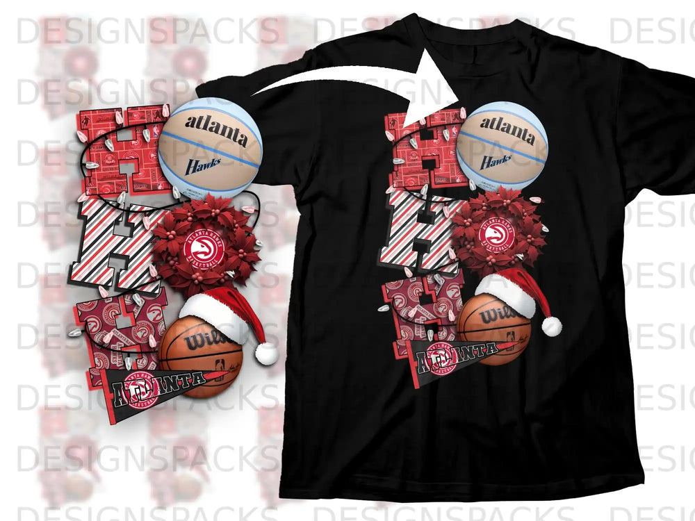 Atlanta Hawks Merry Christmas Basketball Fan T-Shirt