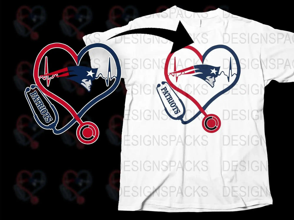 Patriotic Heart Stethoscope T-Shirt, Nurse Love USA Flag, Medical Professional Gift, Healthcare Worker Tee
