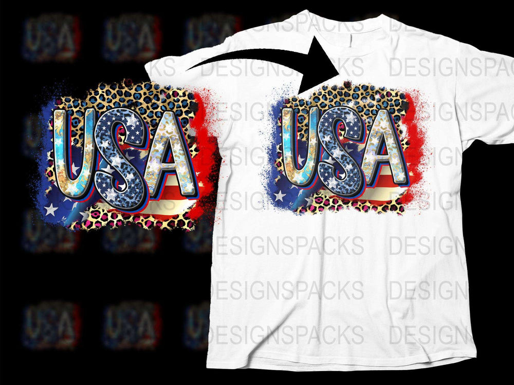 Patriotic USA T-Shirt, American Flag Colors, Fireworks Design, Men's and Women's Sizes Available