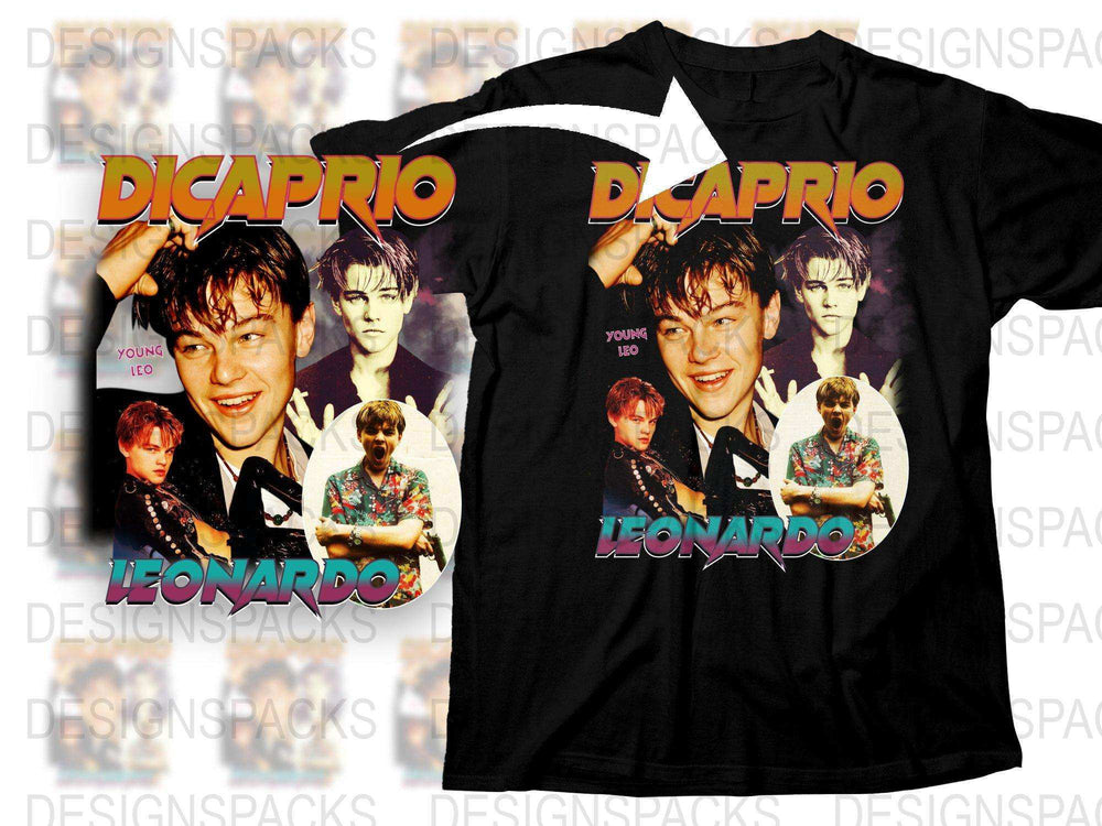 Vintage Leonardo Graphic T-Shirt, Retro 90s Style Tee, Classic Actor Print, Unisex Fashion Top