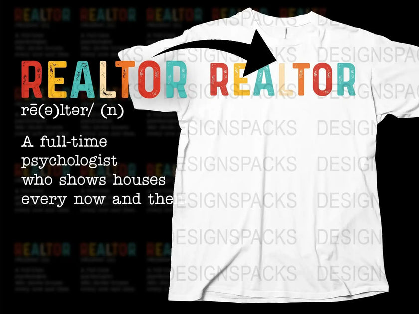 Colorful Realtor Letters Graphic Real Estate Agent Png Digital Downloa
