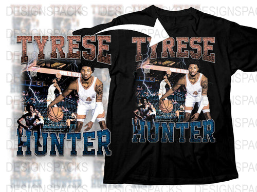 Tyrese Hunter Basketball T-Shirt, Sports Fan Graphic Tee, Athletic Apparel, Casual Streetwear, Trendy Full Print Shirt