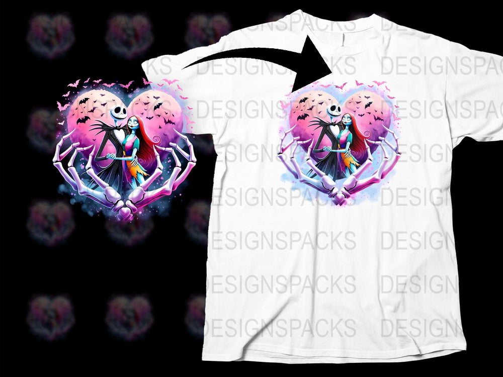 Unique Love Heart Couple Design T-Shirt, Colorful Abstract Art Tee, Romantic Gift Idea