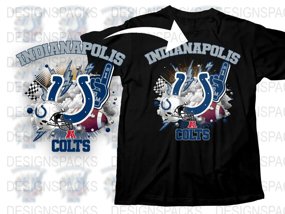 Indianapolis Colts Graphic T-Shirt, NFL Team Logo Tee, Sports Fan Apparel, Football Casual Wear, Unisex Black Shirt