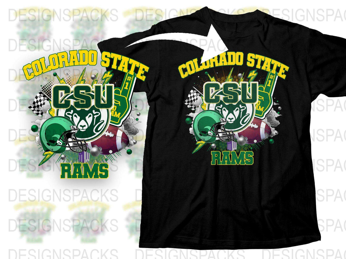 Colorado State Rams T-Shirt, CSU Graphic Tee, College Football Apparel, Black Sports Shirt