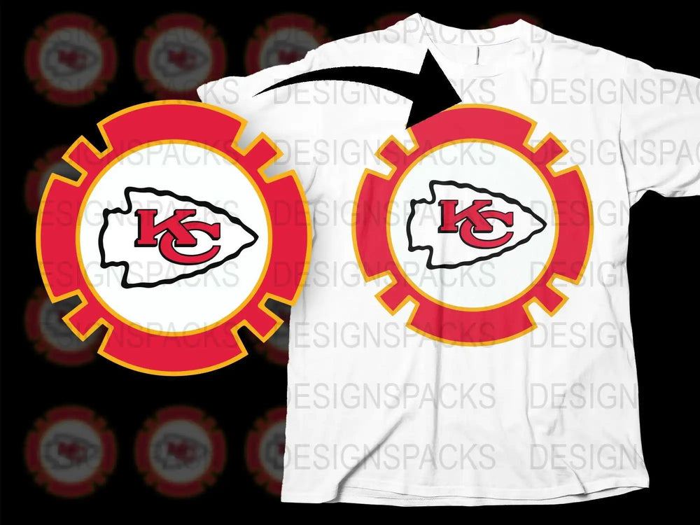 Kansas City Chiefs Inspired T-Shirt, Fan Gear, Red and Yellow Logo, Sports Apparel, Unisex Football Tee