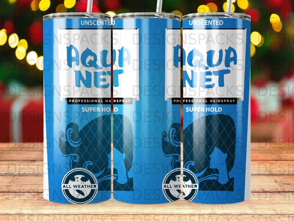 Two unscented Aqua Net hairspray cans with "Super Hold" and "All Weather" labels.