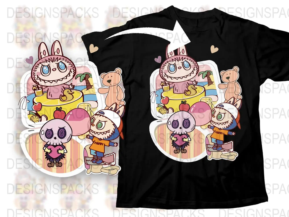Cute Cartoon Animal T-Shirt, Colorful Fun Character Design, Kids and Adult Sizes Available