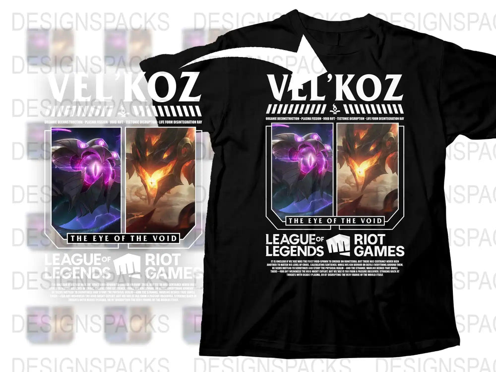 League of Legends Vel'Koz T-Shirt, The Eye of the Void Graphic Tee, Riot Games Merchandise