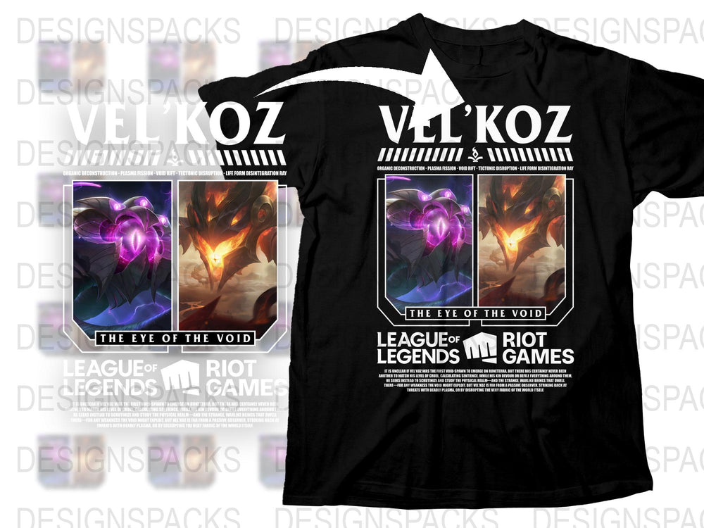 League of Legends Vel'Koz T-Shirt, The Eye of the Void Graphic Tee, Riot Games Merchandise