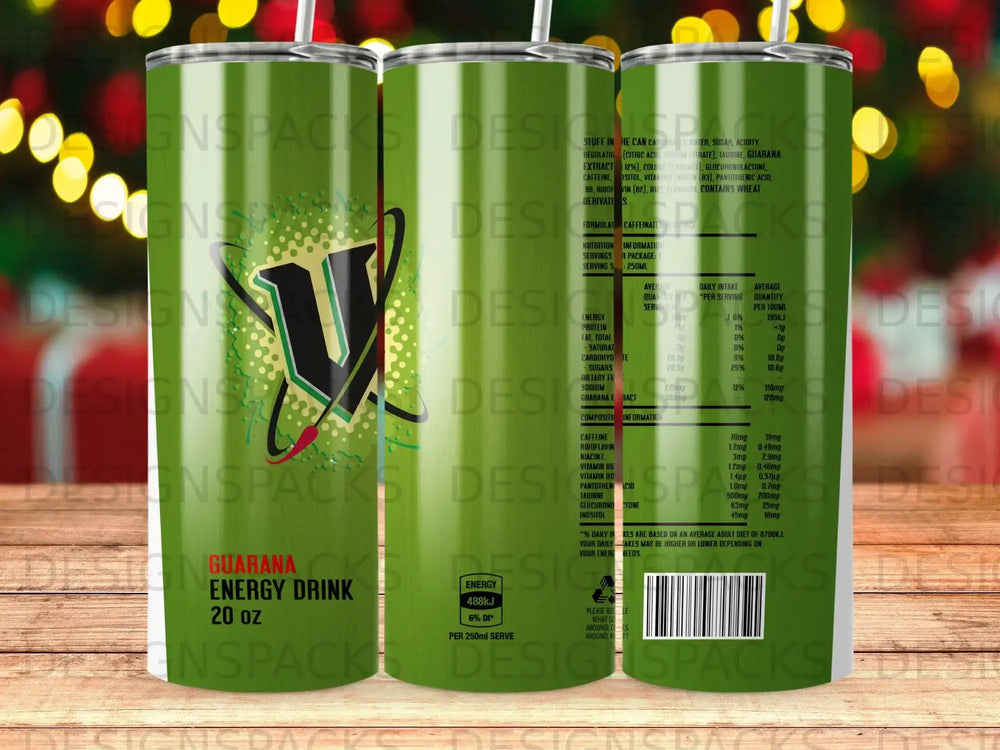 Guaraná Energy Drink with nutrition facts and ingredients list.