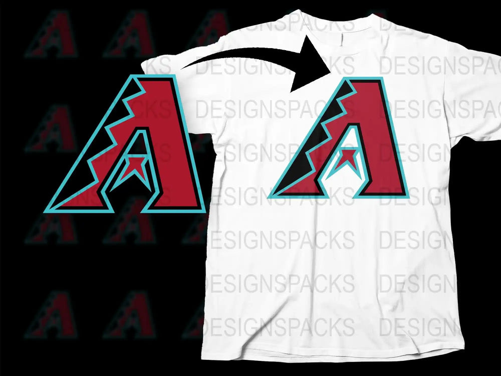 Arizona Inspired T-Shirt, White Graphic Tee, Baseball Fan Apparel, Sports Team A Logo Design