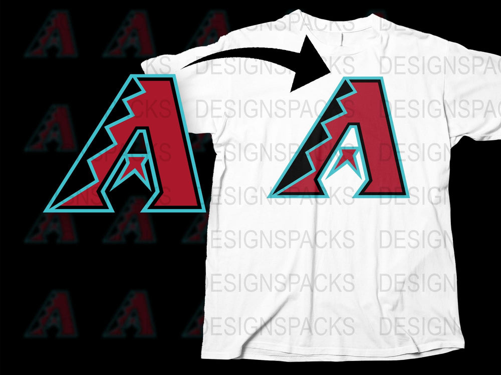 Arizona Inspired T-Shirt, White Graphic Tee, Baseball Fan Apparel, Sports Team A Logo Design