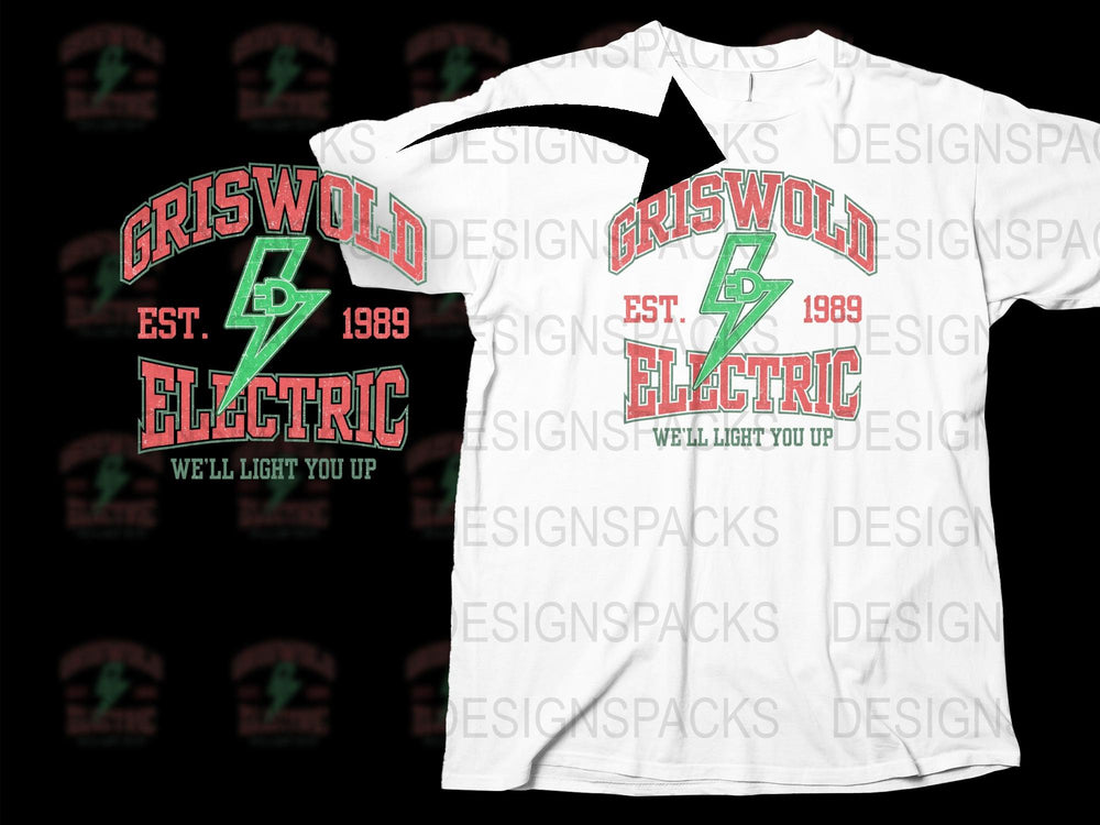 Griswold Electric 1989 T-Shirt, Vintage Style, Retro Movie Inspired, Graphic Tee, White Cotton Shirt, Casual Wear, Unisex Fit