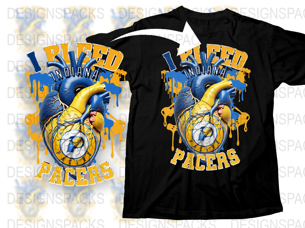 Indiana Pacers T-Shirt, Dripping Heart Design, Basketball Fan Apparel, Sports Team Graphic Tee