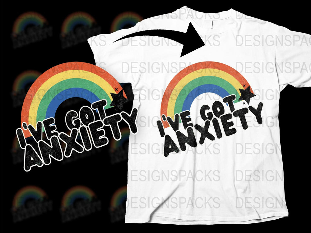 Anxiety Awareness T-Shirt, Colorful Rainbow Graphic, Funny Quote, Unisex Tee