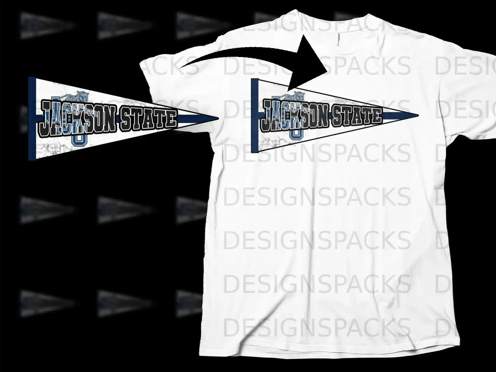 Jackson State Flag Printed White T-shirt Product