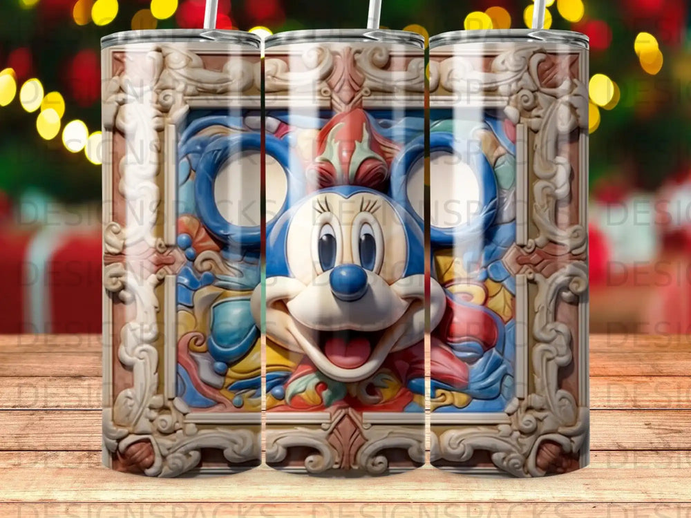 Mickey Mouse in ornate frame with colorful, sculpted details.