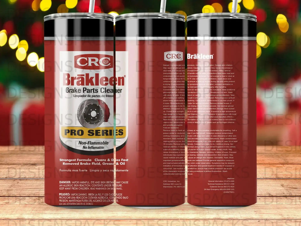 CRC Brakleen Pro Series brake parts cleaner can with English and Spanish warnings.