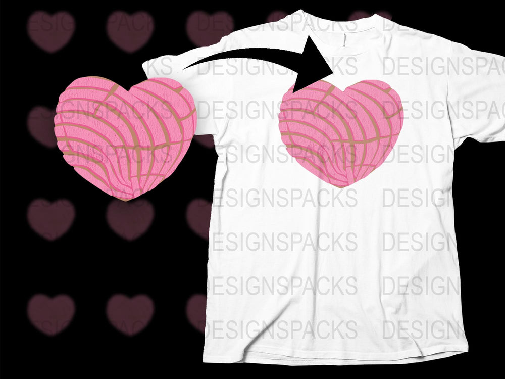 Heart Design T-Shirt, White Tee with Pink 3D Heart Graphic, Casual Love Inspired Apparel for All Ages