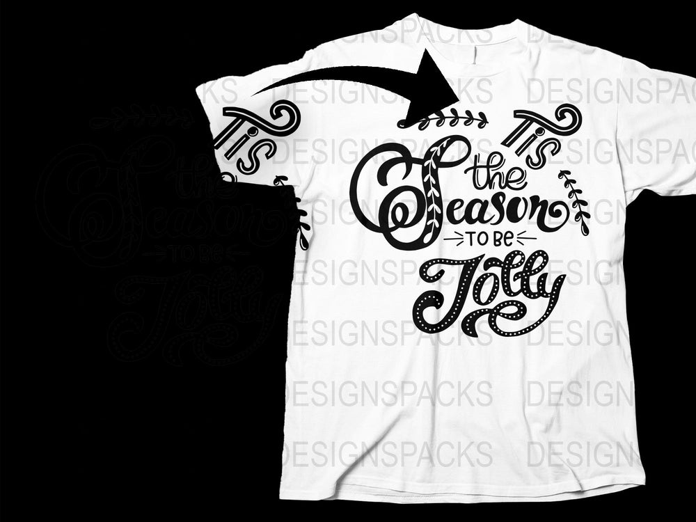 Season to be Jolly T-Shirt, Festive Christmas Tee, White Holiday Graphic Shirt, Unisex Winter Apparel