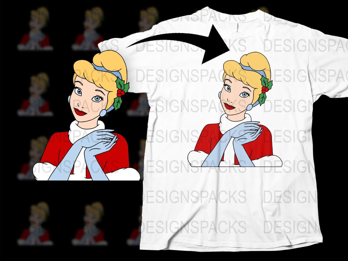 Vintage Cartoon Lady Tee, Retro Graphic T-Shirt, Red Jacket and Holly, Holiday Apparel Gift