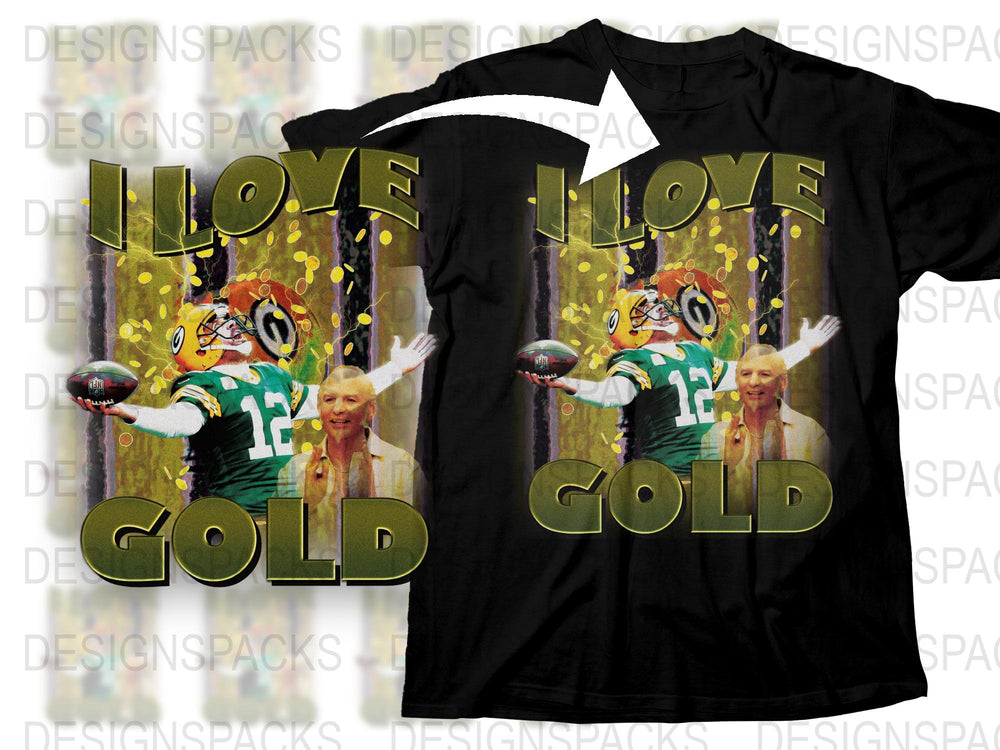Vintage Gold Typography Football Fan T-Shirt, Retro Sports Graphic Tee, Unisex Game Day Apparel