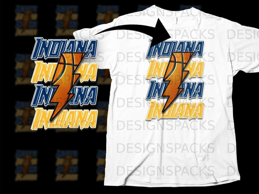 Indiana Lightning Bolt Graphic Print Shirt